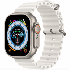 Apple Watch Ultra GPS + Cellular 49mm Titanium Case with White Ocean Band (MNH83/MNHF3)