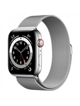 Apple Watch Series 6 GPS + Cellular 40mm Silver Stainless Steel Case w. Silver Milanese L. (M02V3)