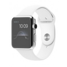 Apple Watch 42mm Stainless Steel Case with White Sport Band (MJ3V2)