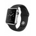 Apple Watch 38mm Stainless Steel Case with Black Sport Band (MJ2Y2)