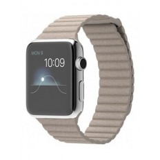 Apple Watch 42mm Stainless Steel Case with Stone Leather Loop (MJ432)