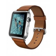 Apple Watch 42mm Stainless Steel Case with Saddle Brown Classic Buckle (MLC92)