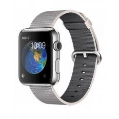 Apple Watch 42mm Stainless Steel Case with Pearl Woven Nylon (MMG02)