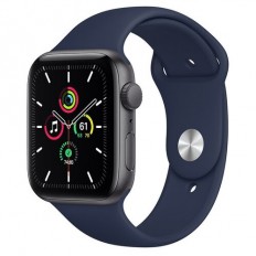 Apple Watch SE GPS 44mm Space Gray Aluminum Case w. Deep Navy Sport B. (MYE32)
