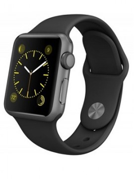 Apple Watch Sport 38mm Space Gray Aluminum Case with Black Sport Band (MJ2X2)