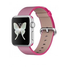 Apple Watch Sport 38mm Silver Aluminum Case with Pink Woven Nylon (MMF32)