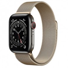 Apple Watch Series 6 GPS + Cellular 40mm Graphite S. Steel Case w. Gold Milanese Loop (M0DF3/M0DW3)