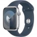Apple Watch Series 9 GPS 41mm Silver Aluminum Case with Storm Blue Sport Band - S/M (MR903)