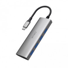 WiWU Alpha 440 Type-C hub 4*USB3.0 LED (Gray)