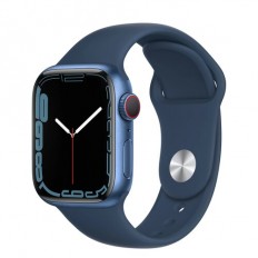 Apple Watch Series 7 GPS + Cellular 41mm Blue Aluminum Case w. Abyss Blue S. Band (MKHC3)