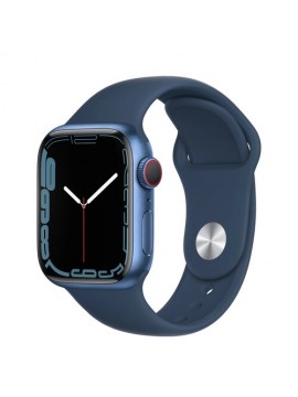 Apple Watch Series 7 GPS + Cellular 41mm Blue Aluminum Case w. Abyss Blue S. Band (MKHC3)