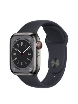 Apple Watch Series 8 GPS + Cellular 41mm Graphite S. Steel Case w. Midnight S. Band (MNJJ3)