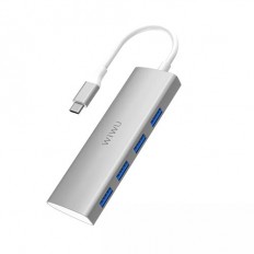 WiWU Alpha 440 Type-C hub 4*USB3.0 LED (Silver)