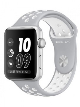 Apple Watch Nike+ 38mm Silver Aluminum Case with Silver/White Nike Sport Band (MNNQ2)