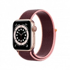 Apple Watch Series 6 LTE 40mm Gold Aluminum Case with Plum Sport Loop (M0D53+MYA32)
