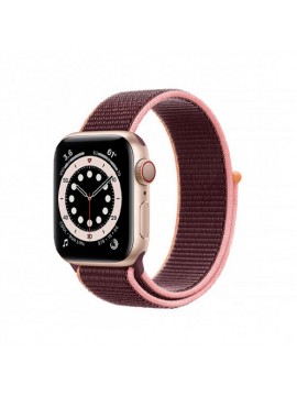 Apple Watch Series 6 LTE 40mm Gold Aluminum Case with Plum Sport Loop (M0D53+MYA32)