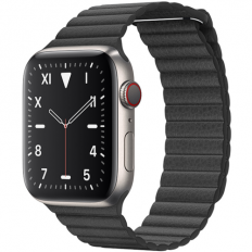 Apple Watch Edition Series 5 GPS + LTE 44mm Space Black Titanium w. Black Leather L. - Medium (MXAA2)