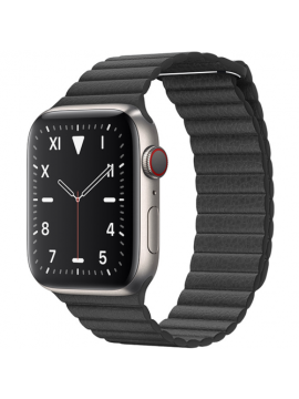 Apple Watch Edition Series 5 GPS + LTE 44mm Space Black Titanium w. Black Leather L. - Medium (MXAA2)
