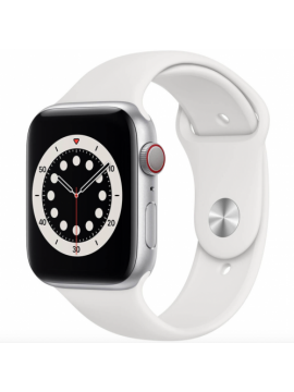 Apple Watch Series 6 GPS + Cellular 40mm Silver Aluminum Case w. White Sport B. (M02N3)
