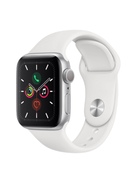 Apple Watch Series 5 GPS 40mm Silver Aluminum w. White b.- Silver Aluminum (MWV62)