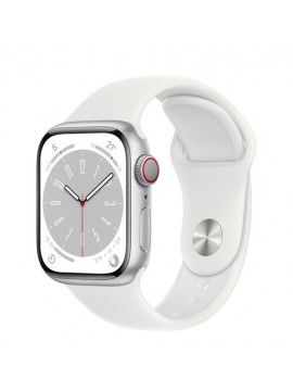 Apple Watch Series 8 GPS + Cellular 41mm Silver Aluminum Case with White S. Band (MP4A3)