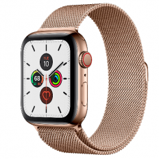 Apple Watch Series 5 LTE 44mm Gold Steel w. Gold Milanese Loop - Gold Steel (MWW62)