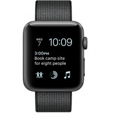 Apple Watch Series 2 38mm Space Gray Aluminum Case with Black Woven Nylon Sport Band (MP052)