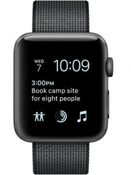 Apple Watch Series 2 38mm Space Gray Aluminum Case with Black Woven Nylon Sport Band (MP052)