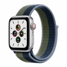 Apple Watch SE GPS + Cellular 40mm Silver Aluminum Case w. Abyss Blue S. Band (MKQL3)