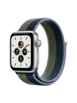 Apple Watch SE GPS + Cellular 40mm Silver Aluminum Case w. Abyss Blue S. Band (MKQL3)
