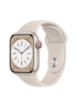 Apple Watch Series 8 GPS + Cellular 41mm Starlight Aluminum Case with Starlight Sport Band (MNHY3)