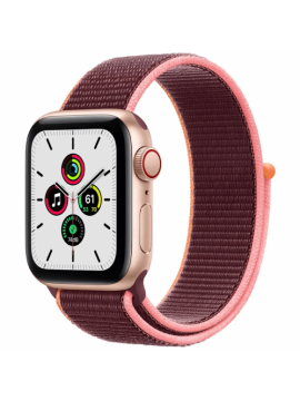Apple Watch SE GPS + Cellular 40mm Gold Aluminum Case with Plum Sport L. (MYEC2)