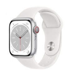 Apple Watch Series 8 GPS + Cellular 45mm Silver Aluminum Case with White S. Band (MP4J3)