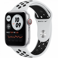 Apple Watch Nike Series 6 GPS + Cellular 40mm Silver Alu Case w. Pure Platinum/Black Sport B. (M06J3)