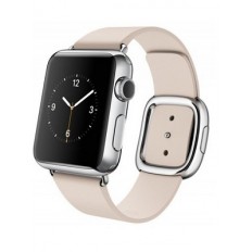 Apple Watch 38mm Stailnless Steel Case with Soft Pink Modern Buckle (MJ362)