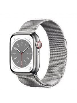 Apple Watch Series 8 GPS + Cellular 45mm Silver S. Steel Case w. Milanese Loop Silver (MNKG3/MNKJ3)