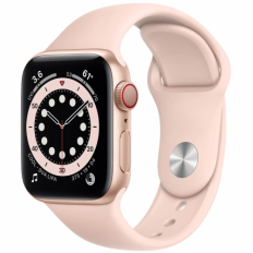 Apple Watch Series 6 GPS + Cellular 44mm Gold Aluminum Case with Pink Sand Sport Band (M07G3)