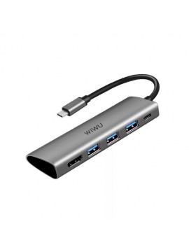 WiWU Alpha A531H Type-C hub HDMI 4K Type C USB3.0 LED (Gray)