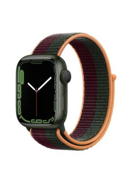 Apple Watch Series 7 GPS 41mm Green Aluminum Case With Dark Cherry/Forest Green Sport Loop (MKNF3)