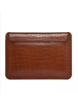WiWU Skin Croco Geniunie Leather Sleeve MacBook 142 Coffee