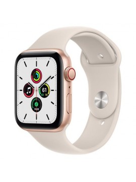 Apple Watch SE GPS + Cellular 44mm Gold Aluminum Case with Starlight Sport Band (MKRP3)