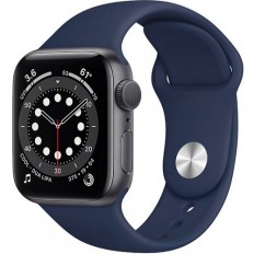 Apple Watch Series 6 GPS 40mm Space Gray Aluminum Case w. Deep Navy Sport B. (MG1A3)