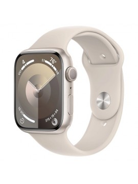 Apple Watch Series 9 GPS 45mm Starlight Aluminum Case w. Starlight Sport Band - S/M (MR963)