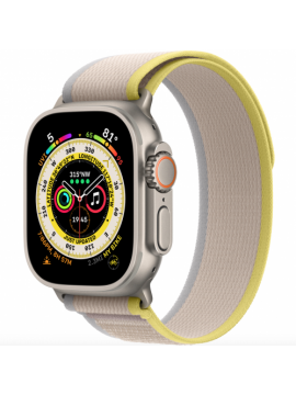 Apple Watch Ultra GPS + Cellular 49mm Titanium Case with Yellow/Beige Trail Loop - M/L (MQF23/MQFU3)