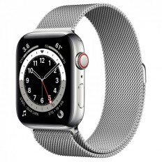 Apple Watch Series 6 GPS + Cellular 44mm Silver Stainless Steel Case w. Silver Milanese L. (M07M3)