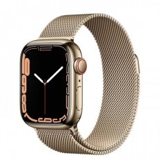 Apple Watch Series 7 GPS + Cellular 45mm Gold Stainless Steel Case with Gold Milanese Loop (MKJG3)