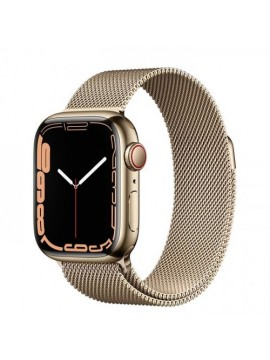 Apple Watch Series 7 GPS + Cellular 45mm Gold Stainless Steel Case with Gold Milanese Loop (MKJG3)
